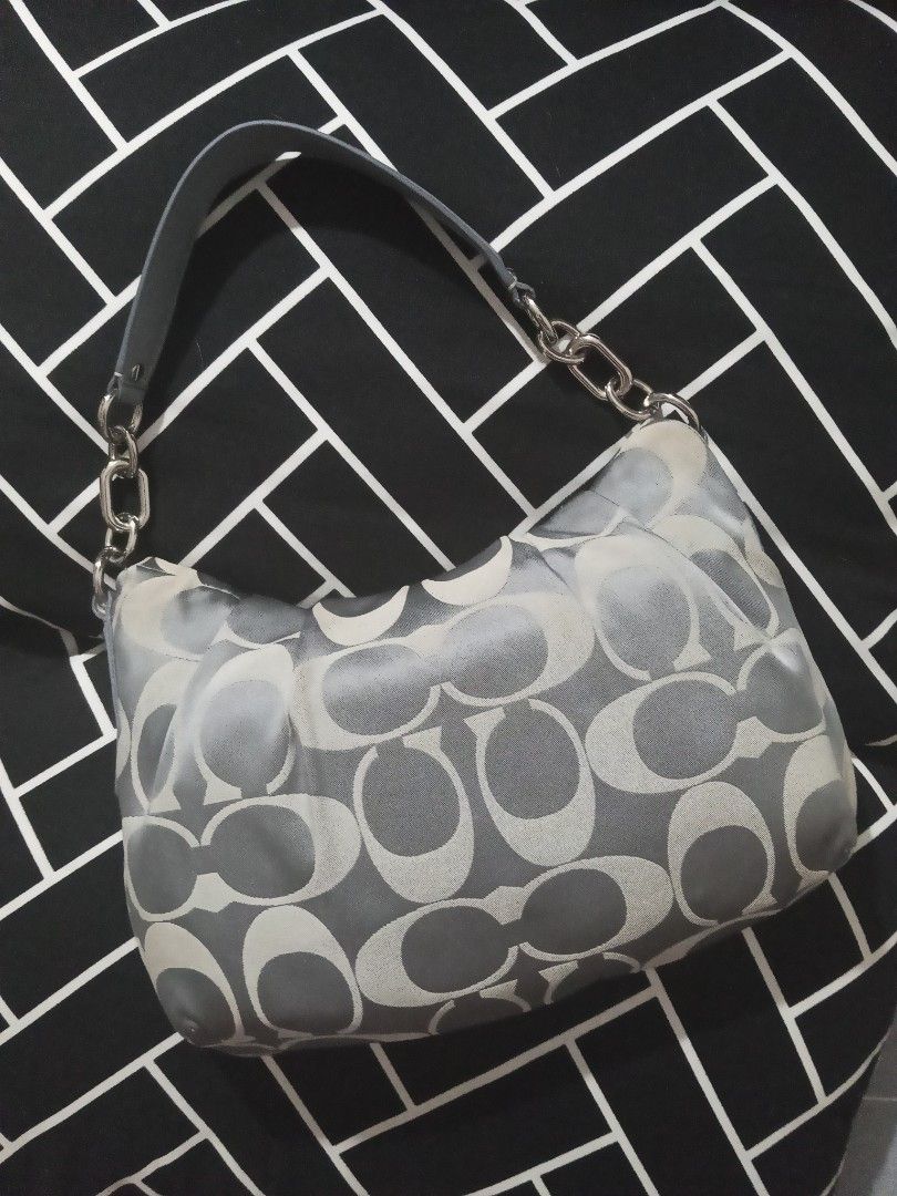 Coach Op Art Signature Bag (Category: Shoulder Bags) located in Makati City. Submitted by makati_metro (Listing ID 1463907384, Image 2). Description: ✨ In good vintage condition! - Smells clean - Has a pretty, Soho-inspired look. - Leather and buckles are in excellent condition. - Canvas has NO holes or tears, just minor signs of use and a few storage stains. - Could use a little cleaning to freshen it up, but the bag still looks very pretty and 