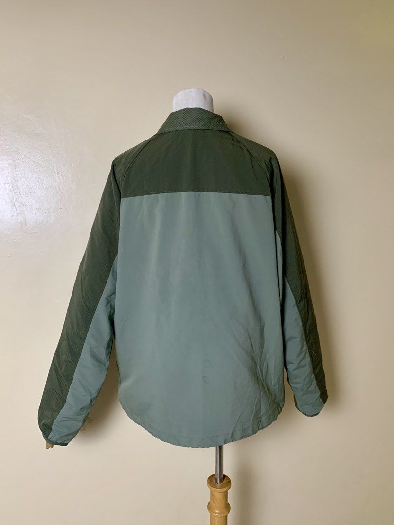 Columbia Full Zip Jacket Green (Category: Coats, Jackets and Outerwear) located in Quezon City. Submitted by gumamela_wardrobe (Listing ID 1463778694, Image 3). Description: W*L - 23 x 27.5” (L on tag) W: XL-2XL M: L-XL - Columbia Jacket - Color: Green and Olive - Full zip front with stand-up collar - Two zippered hand pockets - Zippered pocket on left sleeve - Durable material - Perfect for outdoor activities or casual wear.
