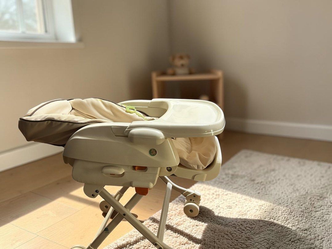 Combi Multifunctional Baby High Chair with Adjustable Height & Swing Function (Category: Baby High Chairs) located in Manila. Submitted by truewind.e362a9 (Listing ID 1463779104, Image 3). Description: Multi-Position Adjustments: Height: Adjustable base lets you raise or lower the station to match dining tables, sofas, or bed heights. Recline: Multiple backrest angles ranging from fully flat (for rest) to upright (for feeding). Safety & Mobility: