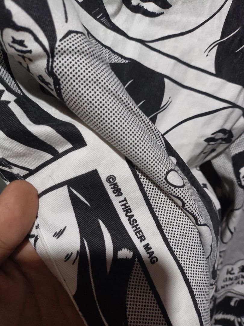 Comic Print Pants with Elastic Waistband (Category: Jeans) located in Maasim. Submitted by ukayganda25 (Listing ID 1463891254, Image 2). Description: - Unique comic book print featuring crying women and humorous text like 'Oh God! Why Can't My Boyfriend Skate?!' - Comfortable elastic waistband for a relaxed fit - Baggy, casual style perfect for everyday wear - Stand out with this one-of-a-kind design.
