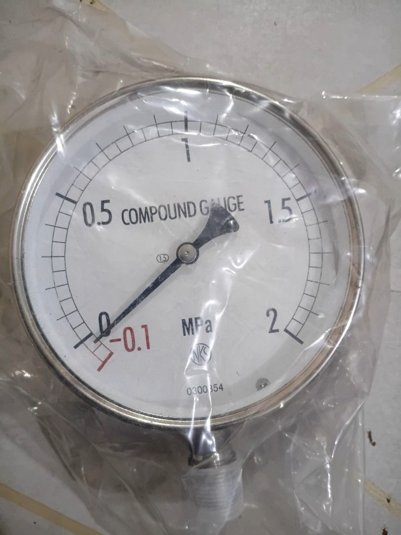 Compound gauge -0.1 to 2 Mpa (Category: Industrial Equipment) located in Bacolod City. Submitted by grandlion_c7c40f (Listing ID 1463931477, Image 1). Description: Brand new.