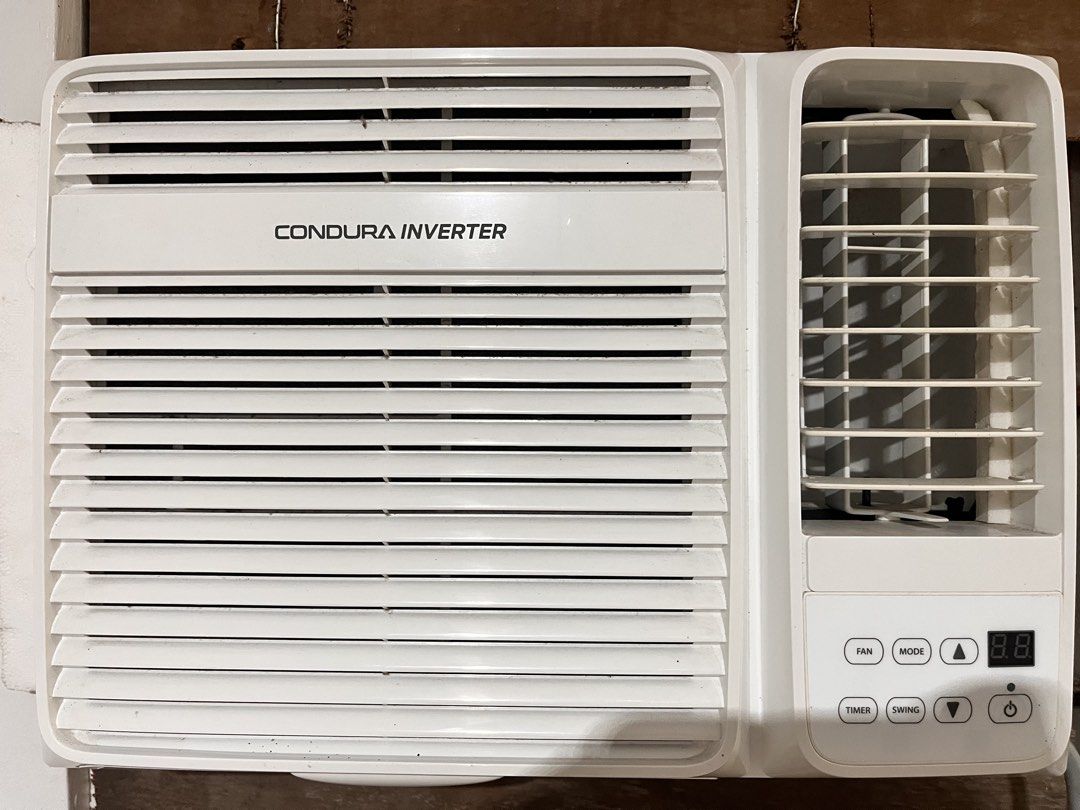 Condura Inverter Window Type Aircon with Remote (Category: Air Conditioning and Heating) located in Norzagaray. Submitted by Rensirensie (Listing ID 1463897187, Image 1). Description: Condura 1.0 HP Window-Type Inverter Aircon Brand: Condura Model: WCONH009EEVC2 Type: Window-Type Inverter Capacity: 1.0 HP Cooling Capacity: 2.78 kW Power Input: 910 W Refrigerant: R410A Voltage: 230V / 60Hz / 1 Phase Condition: ✅ Barely used ✅ No known issues ✅ Wor