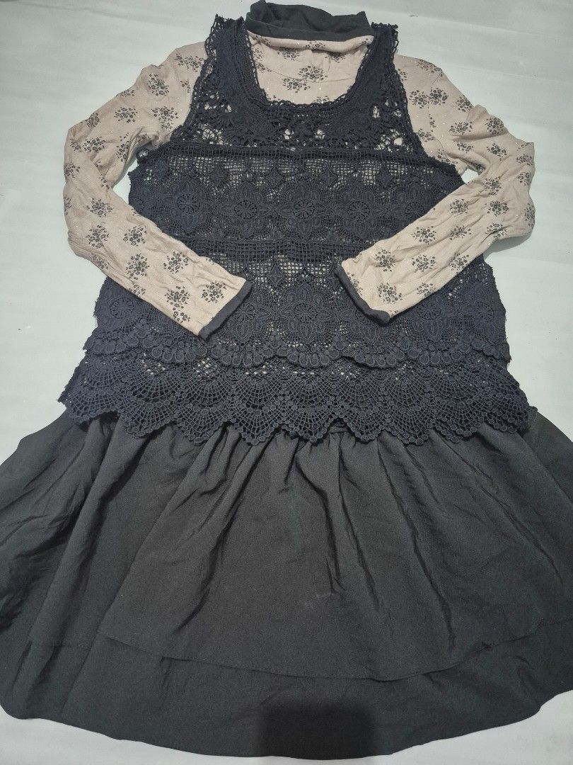 Dark Coquette Cottagecore Set (Category: Sets or Coordinates) located in Calamba. Submitted by bb.lace (Listing ID 1463912769, Image 1). Description: items to be washed by seller crochet sando has rip on sidearm.