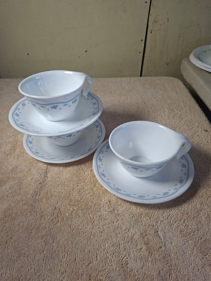 Corelle Morning Blue Cup & Saucer (Category: Coffee & Tea Tableware) located in Consolacion. Submitted by luxekerei (Listing ID 1463934108, Image 2). Description: per duo.