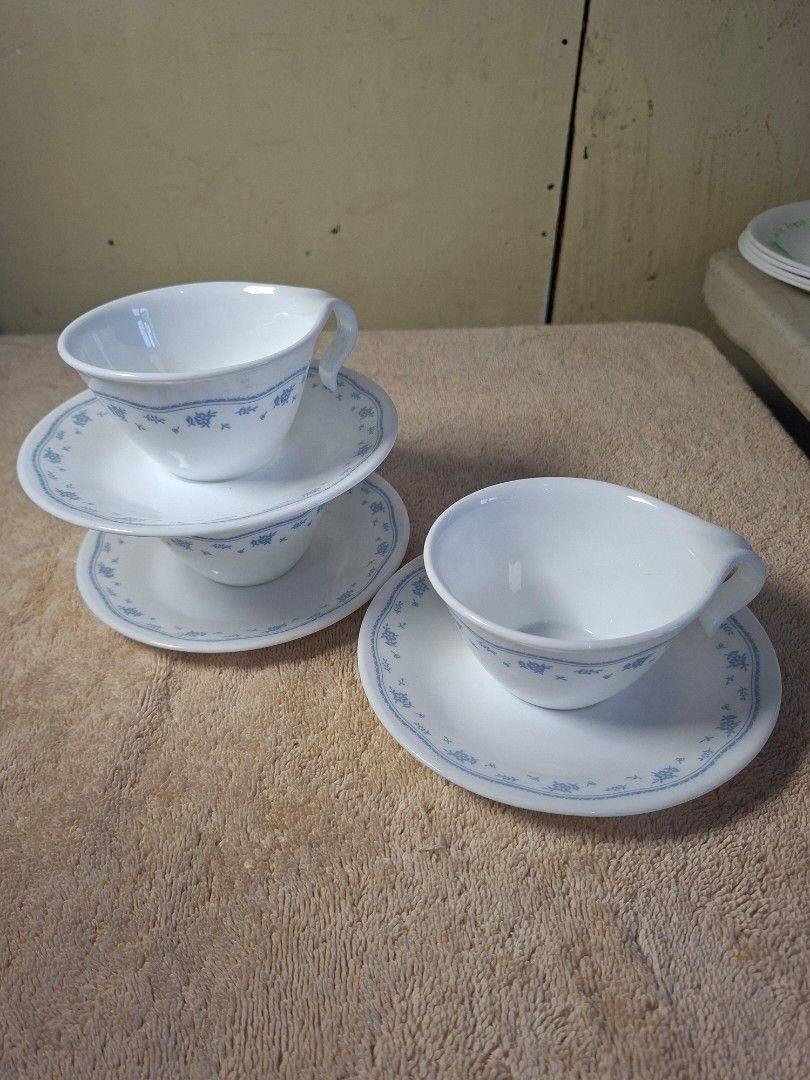 Corelle Morning Blue Cup & Saucer (Category: Coffee & Tea Tableware) located in Consolacion. Submitted by luxekerei (Listing ID 1463934108, Image 1). Description: per duo.