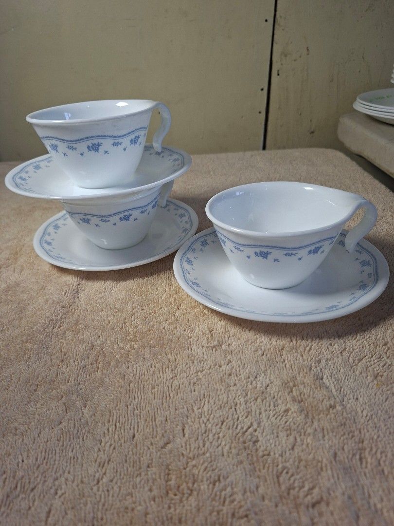 Corelle Morning Blue Cup & Saucer (Category: Coffee & Tea Tableware) located in Consolacion. Submitted by luxekerei (Listing ID 1463934108, Image 3). Description: per duo.