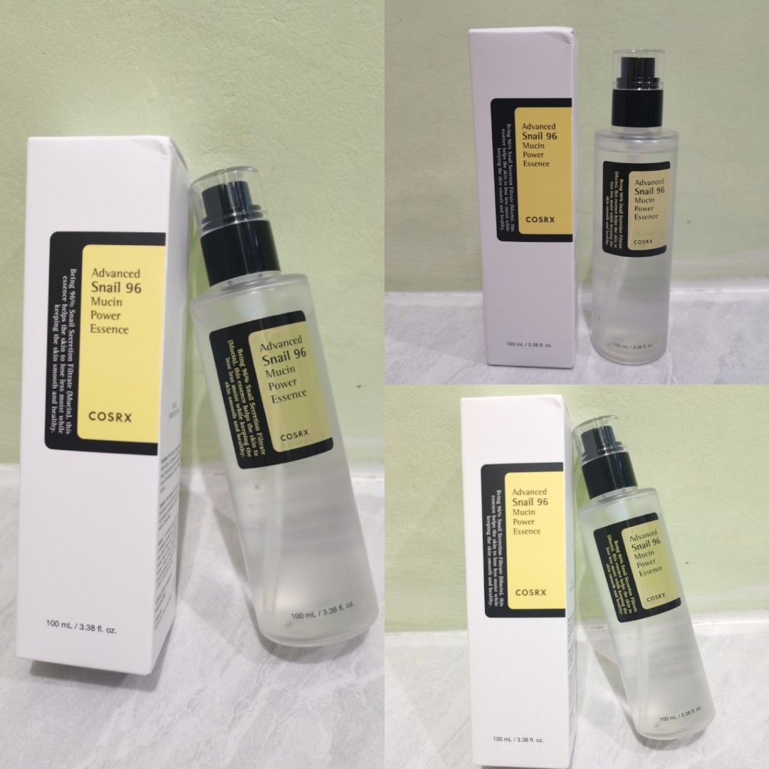 COSRX Advanced Snail 96 Mucin Power Essence 100ml (Category: Face Care) located in Valenzuela. Submitted by nafie330 (Listing ID 1463844512, Image 1). Description: - COSRX Advanced Snail 96 Mucin Power Essence - Contains 96% Snail Secretion Filtrate - Nourishes and revitalizes skin - Promotes smooth and healthy skin - 100ml bottle with convenient pump dispenser - Ideal for your daily skincare routine.
