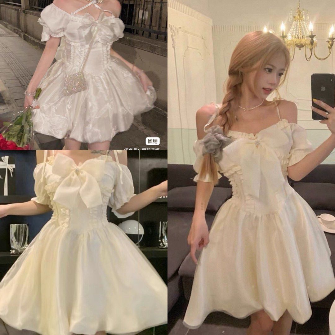 Cream Off-Shoulder Puff Sleeve Dress (Category: Dresses) located in General Trias. Submitted by Ashantyscollezion (Listing ID 1463763687, Image 2). Description: ✏️𝘒𝘪𝘯𝘥𝘭𝘺 𝘕𝘰𝘵𝘦: - 𝘗𝘭𝘦𝘢𝘴𝘦 𝘤𝘩𝘦𝘤𝘬 𝘢𝘭𝘭 𝘥𝘦𝘵𝘢𝘪𝘭𝘴 𝘪𝘯 𝘵𝘩𝘦 𝘤𝘢𝘱𝘵𝘪𝘰𝘯𝘴. - 𝘋𝘪𝘮𝘦𝘯𝘴𝘪𝘰𝘯𝘴 𝘢𝘭𝘳𝘦𝘢𝘥𝘺 𝘰𝘯 𝘵𝘩𝘦 𝘱𝘩𝘰𝘵𝘰. -𝘱𝘦𝘵𝘵𝘪𝘤𝘰𝘢𝘵, 𝘳𝘪𝘣𝘣𝘰𝘯 𝘢𝘯𝘥 𝘰𝘵𝘩𝘦𝘳 𝘴𝘵𝘺𝘭𝘪𝘯𝘨 𝘪𝘵𝘦𝘮𝘴 𝘢𝘳𝘦 𝘯𝘰𝘵 𝘪𝘯𝘤𝘭𝘶𝘥𝘦𝘥. 𝘍𝘰𝘳 𝘧𝘭𝘢�