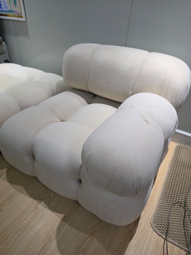 Cream Tufted Modular Sofa (1 set standard Camaleonda) (Category: Sofas) located in Pasig City. Submitted by authph (Listing ID 1463823150, Image 2). Description: - Standard size - Cream-colored modular sofa - Plush and comfy tufted design - Perfect for lounging - Selling as is - Bought at Bauhaus Manila via IG can give ss of convo if needed as a proof. - Pick up only - Price is just one set/module (1 couch, 1 back rest, FREE 1 arm rest) -let me k