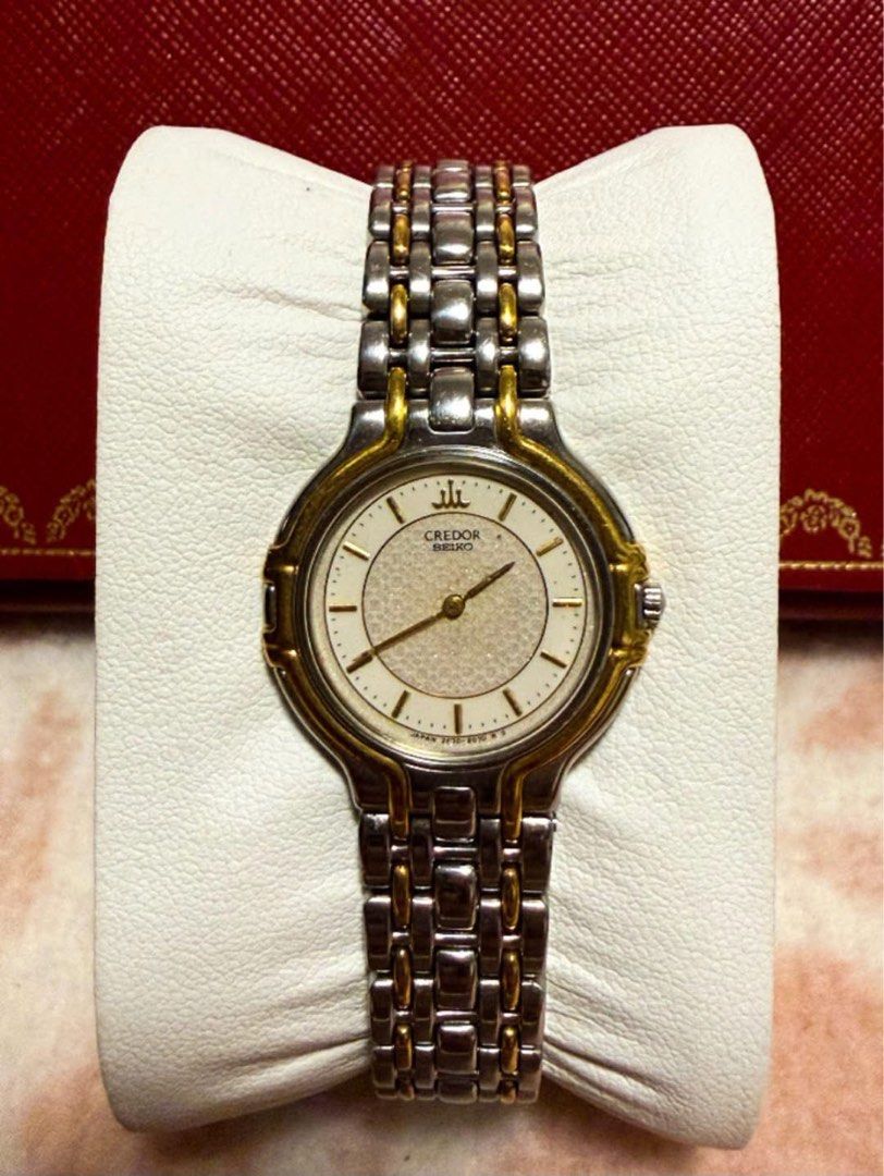 Credor Seikl (Category: Women's Watches) located in Manila. Submitted by annafinds (Listing ID 1463922248, Image 2). Description: Cred0r Seik0 - Two-tone design blending stainless steel with a solid 18K yellow gold bezel & solid 18K gold & steel bracelet. ₱29,500 Open for layaway. Disclaimer: We are not affiliated, associated, authorized, endorsed by or in any way officially connected with any other company or luxury brand. All copyrights are res