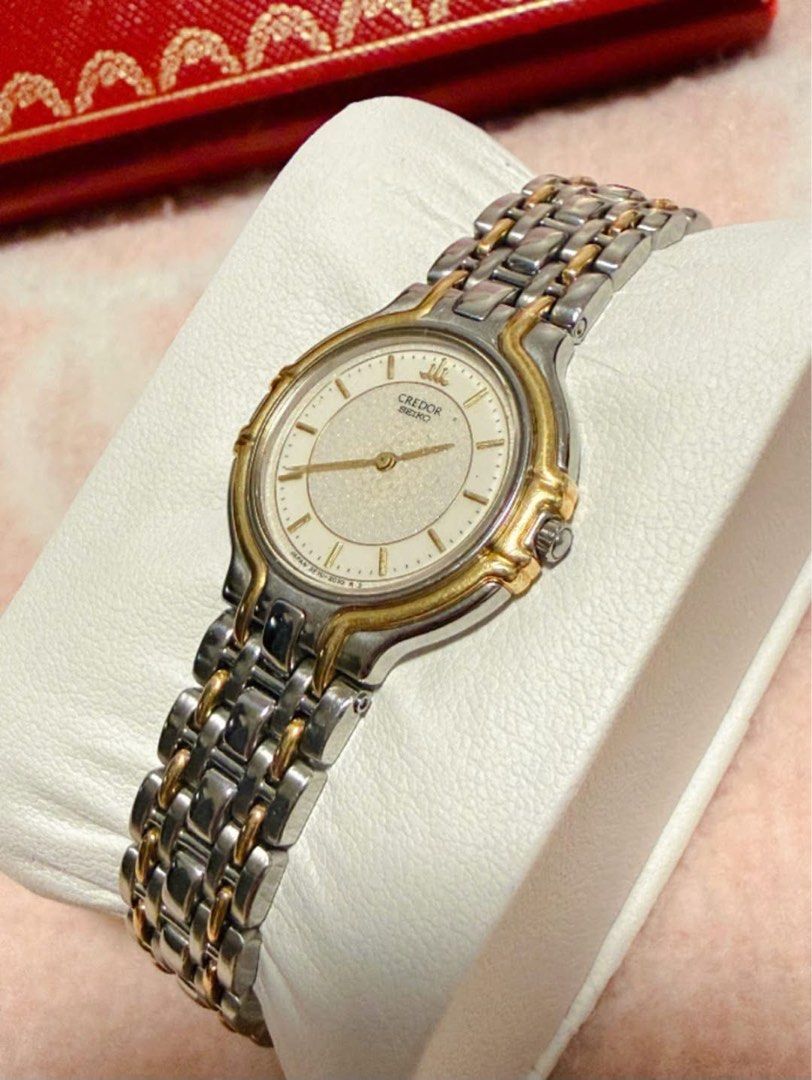 Credor Seikl (Category: Women's Watches) located in Manila. Submitted by annafinds (Listing ID 1463922248, Image 1). Description: Cred0r Seik0 - Two-tone design blending stainless steel with a solid 18K yellow gold bezel & solid 18K gold & steel bracelet. ₱29,500 Open for layaway. Disclaimer: We are not affiliated, associated, authorized, endorsed by or in any way officially connected with any other company or luxury brand. All copyrights are res