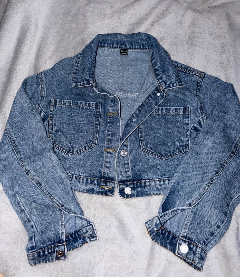 Cropped Denim Jacket (Category: Coats, Jackets and Outerwear) located in Tarlac. Submitted by ainsleyjudd (Listing ID 1463837044, Image 1). Description: - Semi- washed color - Great material (thick enough) - For casual cover ups - Barely used .