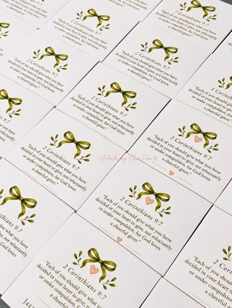Customized Tithes Envelopes - Please send us a message (Category: Handmade Craft) located in Mandaluyong City. Submitted by ohnapau (Listing ID 1463882946, Image 1). Description: 7 pesos per piece Made with love for your church, ministry, or special gathering. 🥰 Need yours customized? Send us a PM! 💌 Just tell us your preferred name, design, or details and we’ll do our best to make it extra special. ✨ 📌 Processing Time: ♡ 1–20 pcs — 1–2 days ♡