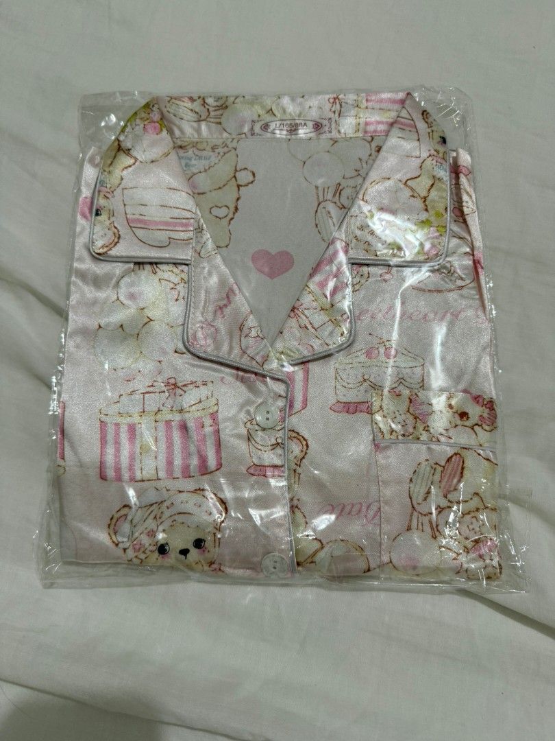 Cute Bear Print Satin Pajama Set - Short sleeves & Shorts (Category: Undergarments & Loungewear) located in Angeles City. Submitted by holaplli (Listing ID 1463805966, Image 1). Description: Brand new, Freesize (Fits S-XL) -Short sleeves & Shorts 🚚Shipping via J&T express (P54-74 to MM) 💰Payment via Seabank, BPI, Gcash 📍Angeles, Pampanga.