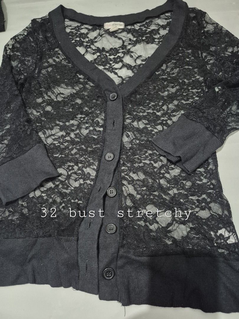 Dark Coquette Goth Casual Lacy Set (Category: Sets or Coordinates) located in Calamba. Submitted by bb.lace (Listing ID 1463911985, Image 3). Description: items to be washed by seller skirt has permastain, see 5th pic skirt brand; selena gomez dream out loud cardigan brand; zenana outfitters.