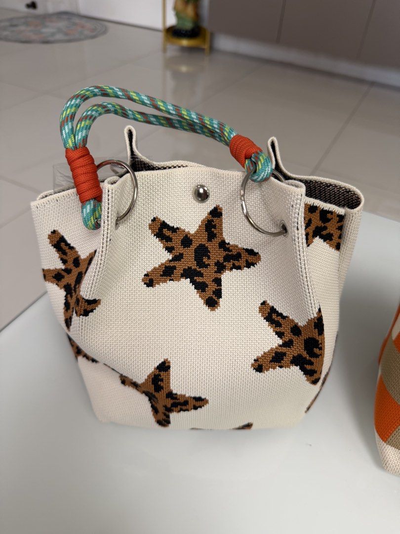 Cute Print Knitted Bucket Handbag (Category: Shoulder Bags) located in Quezon City. Submitted by gnvc00 (Listing ID 1463846436, Image 2). Description: CUTESY KNITTED BAGS!! (Not handmade) Perfect for gifts, giveaways, or personal use! ✅ Limited onhand stocks as of today. (See photos below) ❓How to order: once decided send the ff: Name: Contact: Address (if J&T): Letter Order/s: Pref. MOP: Gcash, Maribank, BDO or Metrobank 📍Same day delivery (non