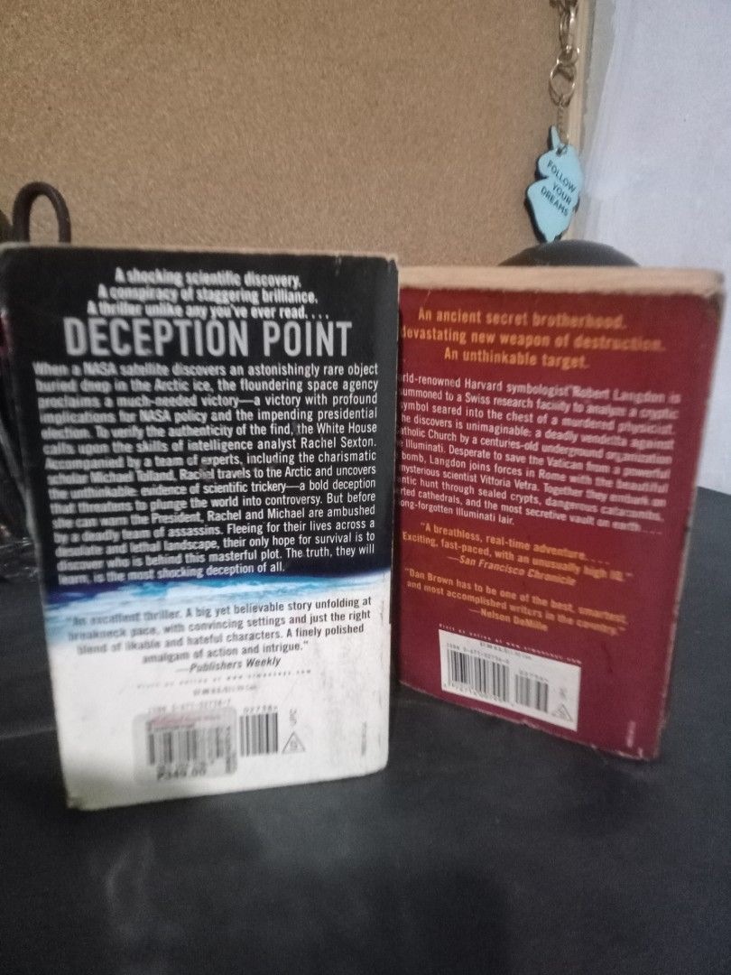 Dan Brown Novels / books (Category: Storybooks) located in Makati City. Submitted by pardsroman (Listing ID 1463930874, Image 2). Description: sold for 2 for 100 only MOP via BPI or gcash payment first before delivery no return no exchange. shipping at buyers expense.