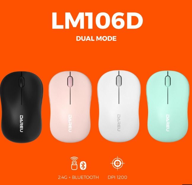 DAREU LM106D Dual Mode Wireless Mouse (Category: Mouse & Mousepads) located in Makati City. Submitted by rs_listings (Listing ID 1463836391, Image 1). Description: 🖱️ DAREU MOJO LM106D Mouse — FOR SALE Selling my DAREU MOJO LM106D Mouse. The mouse itself is **sealed and unused**, making it a good option if you're looking for a brand-new mouse at a lower price. ⭐ KEY FEATURES • DAREU MOJO LM106D Mouse • Sealed / Unused • Original packaging • Comp