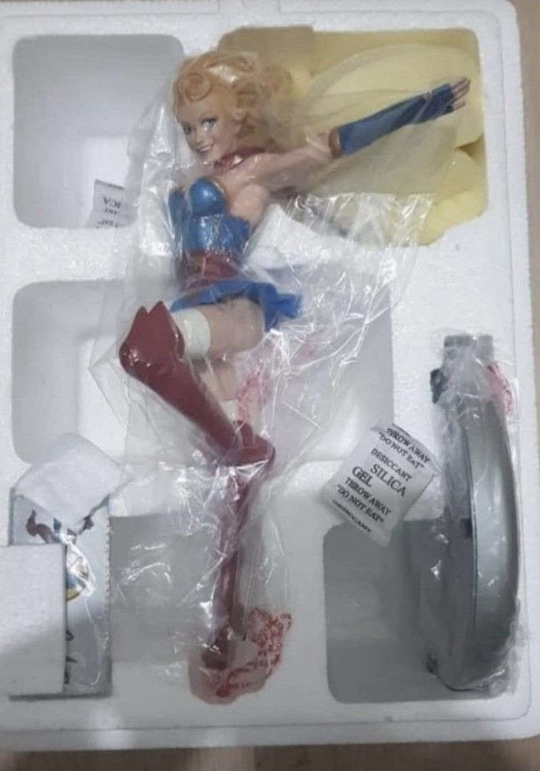 DC bombshells Supergirl Statue Figure (Category: Figurines & Statues) located in Taguig. Submitted by gowilliam.767 (Listing ID 1458461099, Image 3). Description: - Brand new Supergirl statue - Features classic costume design - Includes display base with 'Supergirl' text - Still in original packaging with styrofoam and silica gel - Ideal for collectors.