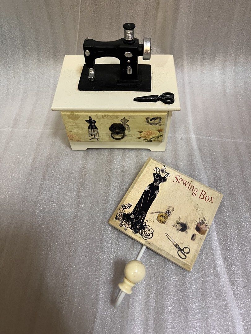 Decorative Sewing Box with Mini Sewing Machine & Hook (Category: Craft Supplies & Tools) located in Makati City. Submitted by akatastasia (Listing ID 1463903834, Image 3). Description: Selling as SET Pm me for more information Location: makati Pick up only Negotiable For legit transaction I can post a photo with a message kayo po magdecide sa message na susulat ko po.