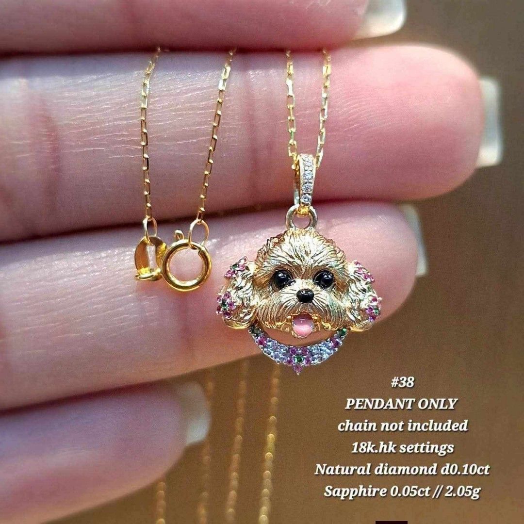 Diamond and sapphire Dog pendant (Category: Necklaces) located in Malolos. Submitted by keenhorse_ef38ab (Listing ID 1463936426, Image 1). Description: Details are posted Shipping via lalamove/lbc ✅Pick up ❌No COD/COP/MEETUP.
