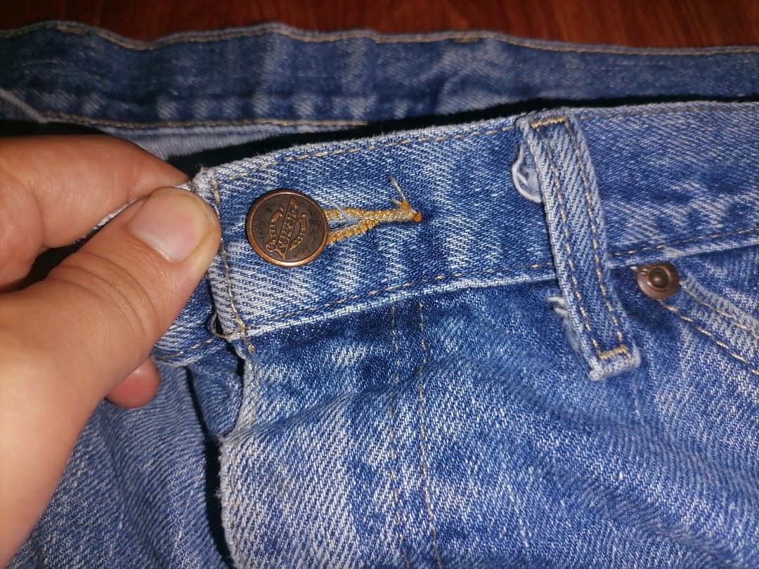 Dickies Double Knee Work Pants Blue Denim (Category: Jeans) located in Tacloban City. Submitted by jikiri.b (Listing ID 1463935263, Image 3). Description: - Classic Dickies work pants - Durable double knee construction - Medium wash blue denimmj hloiuaaop_ASSZAKSL - Two back pockets, one with Dickies logo tag - Shows some signs of wear (knees, front pockets) - Ideal for everyday wear or work -dried cement stain -free ship.