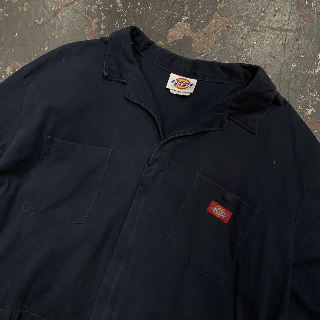 Dickies Navy Blue Work Jumpsuit Coveralls (Category: Jumpsuits) located in Cagayan de Oro. Submitted by sumamestreethub (Listing ID 1463862183, Image 2). Description: - Navy blue Dickies work jumpsuit - Full zip front with collar - Two chest pockets - Two back pockets - Elasticated waist for a comfortable fit - Perfect for work or casual wear.