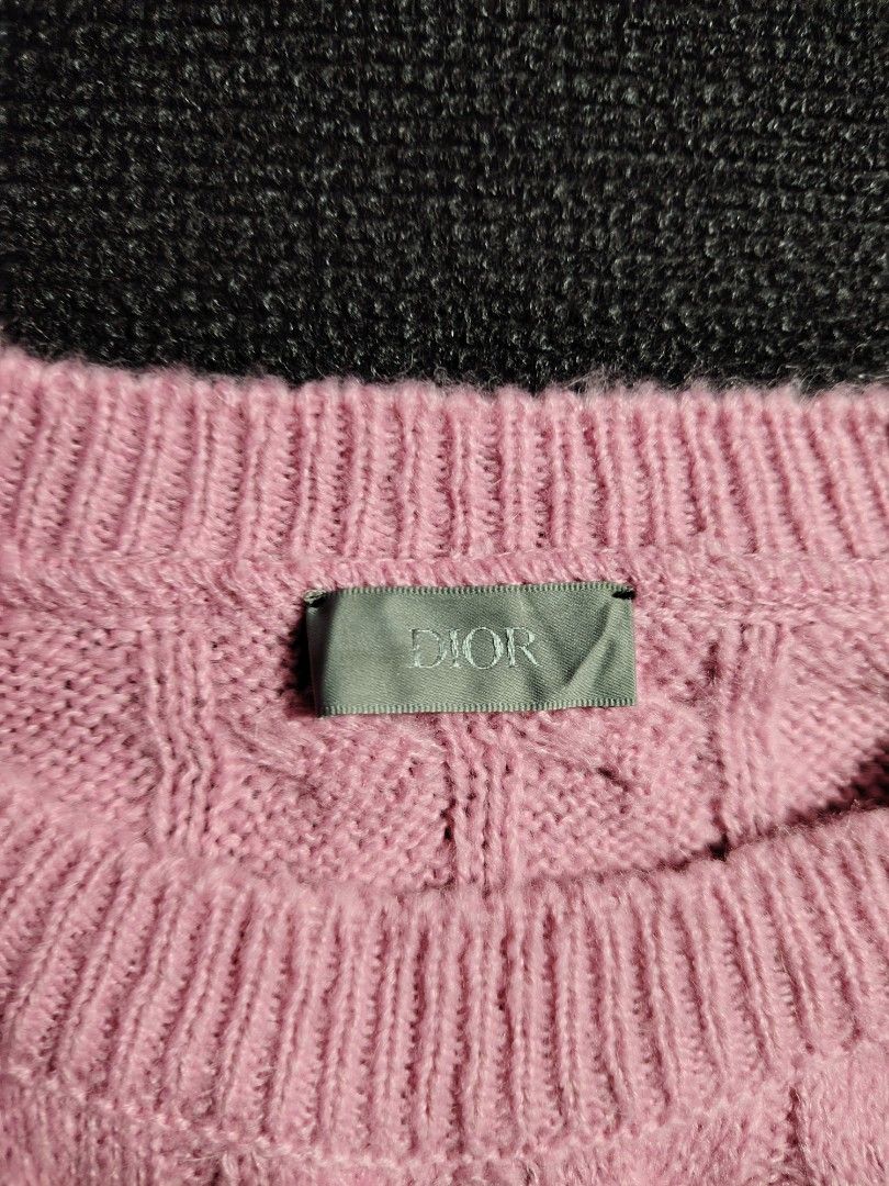 Dior Pink Cable Knit CD Logo Sweater (Category: Longsleeves) located in Baguio. Submitted by angeloshoppebaguio2600 (Listing ID 1463833606, Image 3). Description: - Dior pink cable knit sweater - Iconic CD logo on the front - Made in Italy - Material: 100% Cotton with embroidery details - A must-have piece for your wardrobe 💠DIOR KNITTED Length : 23.9 inches Width (Underarm) : 22 inches.