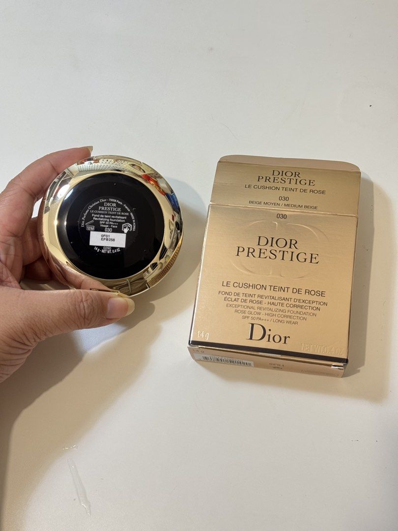 Dior Prestige Cushion Foundation shade Medium Baige 030 (Category: Makeup) located in Muntinlupa City. Submitted by litol_aniks (Listing ID 1463811620, Image 2). Description: ⋆. 𐙚 ˚ dior prestige le cushion teint de rose 🛒 ₱3,850 only! (from $1,020 hkd) ⤷ sealed, never used nor swatched ⤷ 100% authentic, slightly negotiable mop: gcash, gotyme, maribank, ub, bpi mod: lalamove, j&t, meet up 📍alabang, muntinlupa wts lfb for sale revitalizing foun