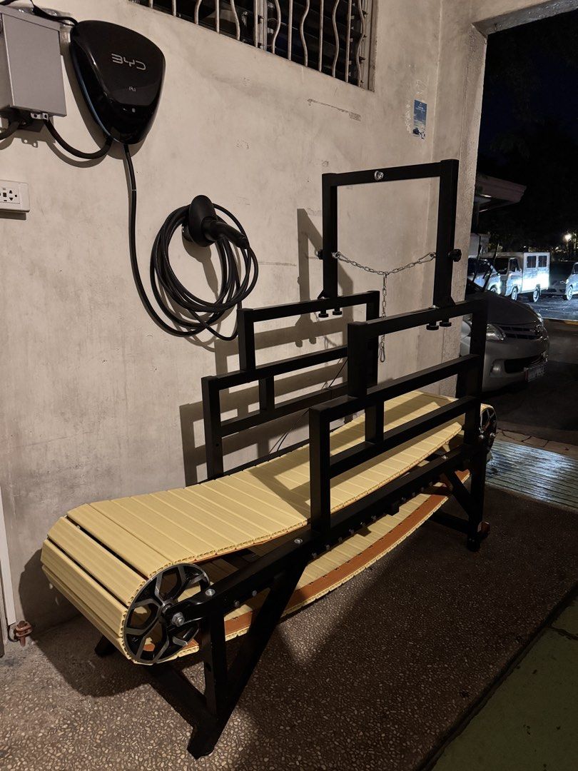Dog Treadmill (Category: Cardio & Fitness Machines) located in Quezon City. Submitted by jireh.1 (Listing ID 1463747733, Image 2). Description: 🐕 Dog Treadmill – Heavy Duty 🐕 Selling our dog treadmill, perfect for keeping your dog active even indoors 👍 ✅ Supports up to 220 lbs (ideal for medium to large dogs) ✅ Size: 175cm (L) x 52cm (W) x 130cm (H) ✅ Strong carbon steel frame – very durable ✅ Wooden runway – safe on paws, no slipping ✅ Smooth
