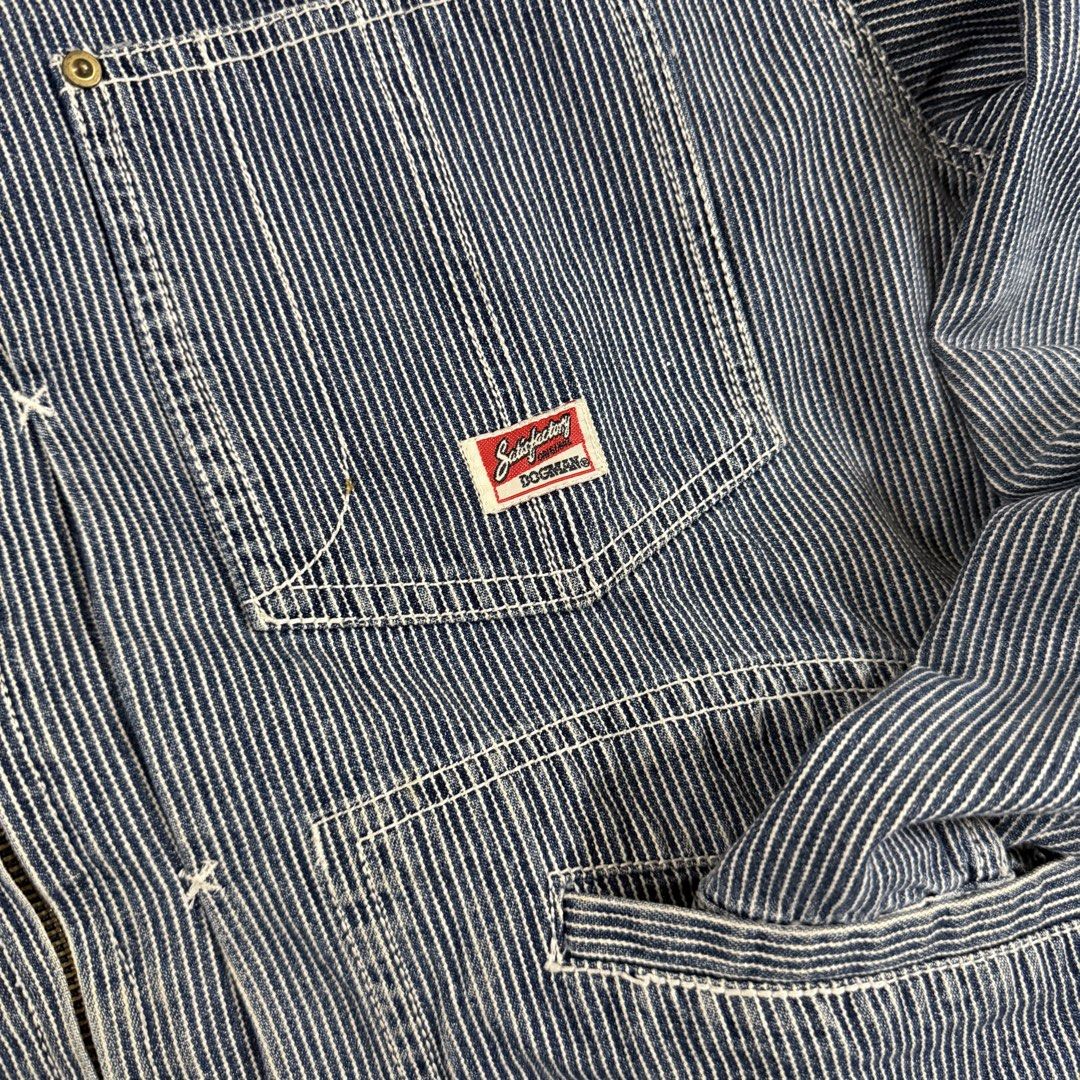 Dogman Hickory Workwear (Category: Coats, Jackets and Outerwear) located in Manila. Submitted by badwillcurated (Listing ID 1463894517, Image 3). Description: Dogman Japanese Hickory Workwear LL 23Wx25L 9.5/10 Minimal yellow/paint stains on collar, ribbings, and near armpit.