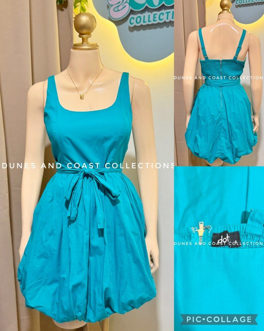 Dotti - Turquoise Balloon Mini Dress (Category: Dresses) located in Pasay City. Submitted by dunesandcoast.co (Listing ID 1463921546, Image 1). Description: Tag size: AU 8 - Bestfit: S-M (smocked Back) Bust: up to 34” Waist: up to 28” .