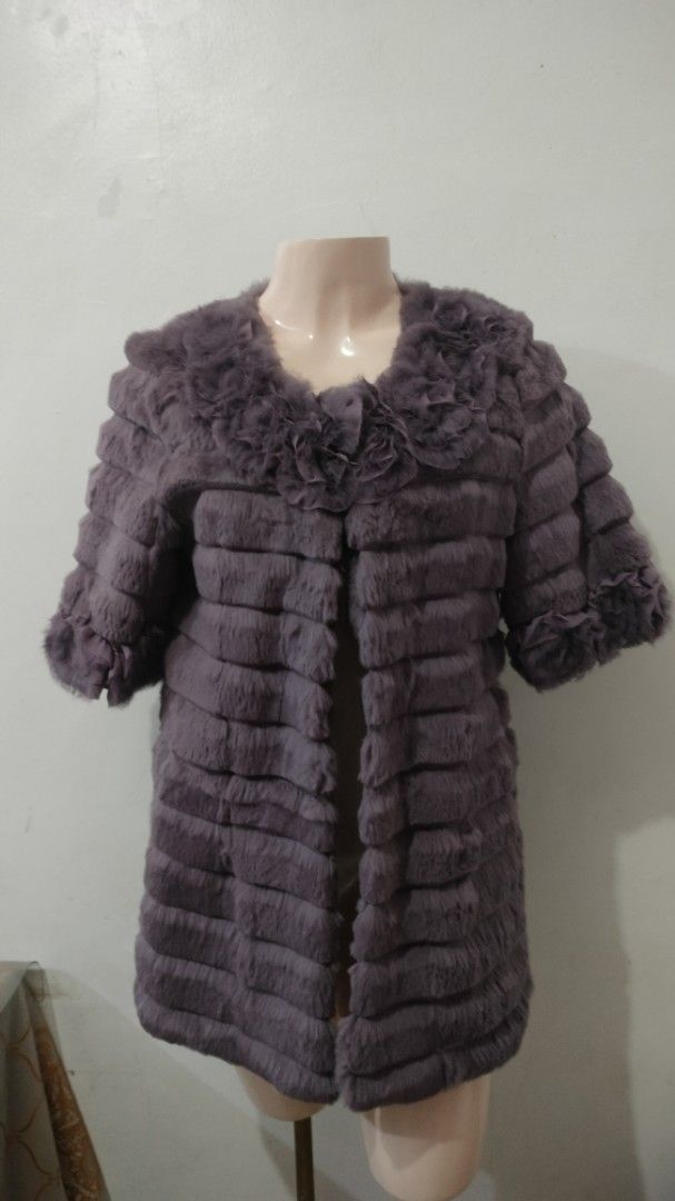 Dusty Purple Fur Jacket (Category: Coats, Jackets and Outerwear) located in Manila. Submitted by riri.v (Listing ID 1463852858, Image 1). Description: Dusty Purple Fur Jacket with Ruffled Rosette Collar .