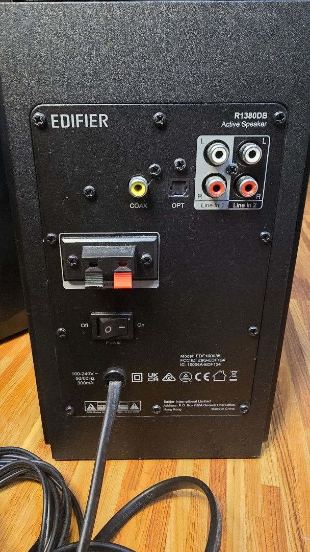 Edifier R1360DB Multimedia Speaker with remote (Category: Soundbars, Speakers & Amplifiers) located in Caloocan City. Submitted by marces (Listing ID 1463818652, Image 3). Description: - Edifier R1360DB active speakers - Bluetooth 5.1 - 42W - Qualcomm aptX - seldomly used - Includes remote control - All cables shown are included (optical cable, RCA to 3.5mm, speaker wire) - Delivers great sound quality for music and movies - Ready to connect to y