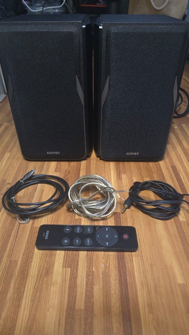 Edifier R1360DB Multimedia Speaker with remote (Category: Soundbars, Speakers & Amplifiers) located in Caloocan City. Submitted by marces (Listing ID 1463818652, Image 2). Description: - Edifier R1360DB active speakers - Bluetooth 5.1 - 42W - Qualcomm aptX - seldomly used - Includes remote control - All cables shown are included (optical cable, RCA to 3.5mm, speaker wire) - Delivers great sound quality for music and movies - Ready to connect to y
