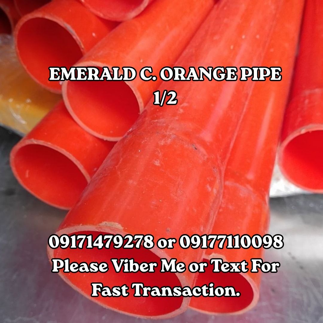 EMERALD C. ORANGE PIPE 1/2 (Category: Construction Tools & Equipment) located in Manila. Submitted by 09171479278_elsie. (Listing ID 1463793114, Image 1). Description: EMERALD C. ORANGE PIPE 1/2 .