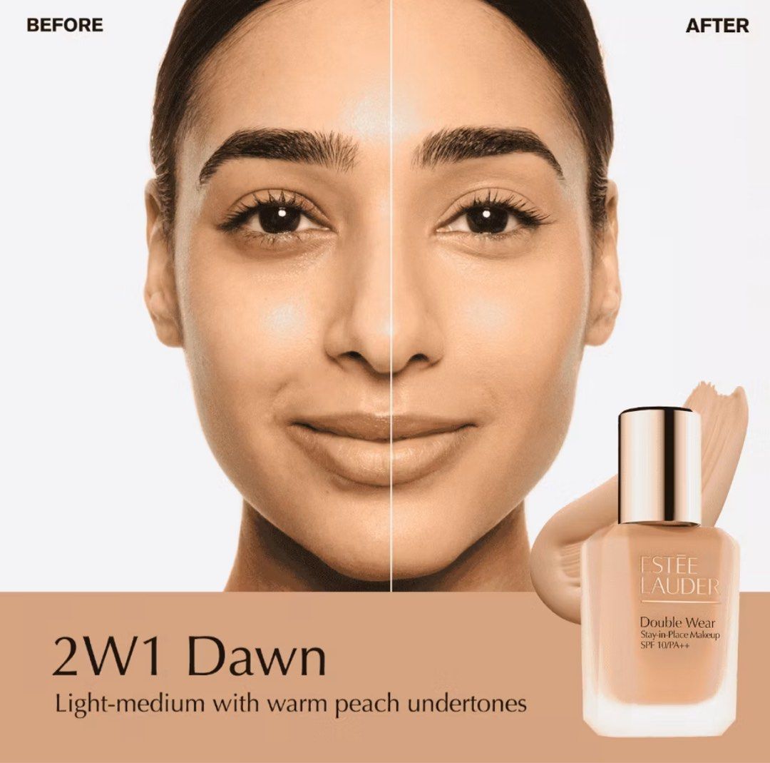 Estee Lauder Double Wear Foundation 2w1 (Category: Makeup) located in Tagbilaran City. Submitted by dianne.closet (Listing ID 1463745249, Image 2). Description: FREE SHIPPING Non negotiable - Estee Lauder Double Wear Foundation 📍 ₱800–2W1 Dawn (Light-medium with warm peach undertones)-90% full - Size: Travel size bottle 15ml - RFS wrong shade - Purchased for ₱1,500 from official store .