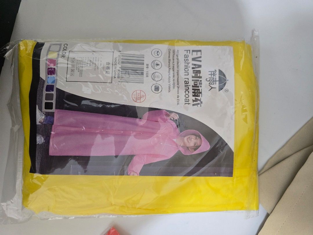 EVA Fashion Raincoat - Yellow (Category: Coats, Jackets and Outerwear) located in Manila. Submitted by justliber27074 (Listing ID 1463930679, Image 1). Description: You can find product info on TikTok. I'm an affiliate selling some stuff I got, new or like new and at a discounted price. Follow me for future products, I'll sell them cheaper..