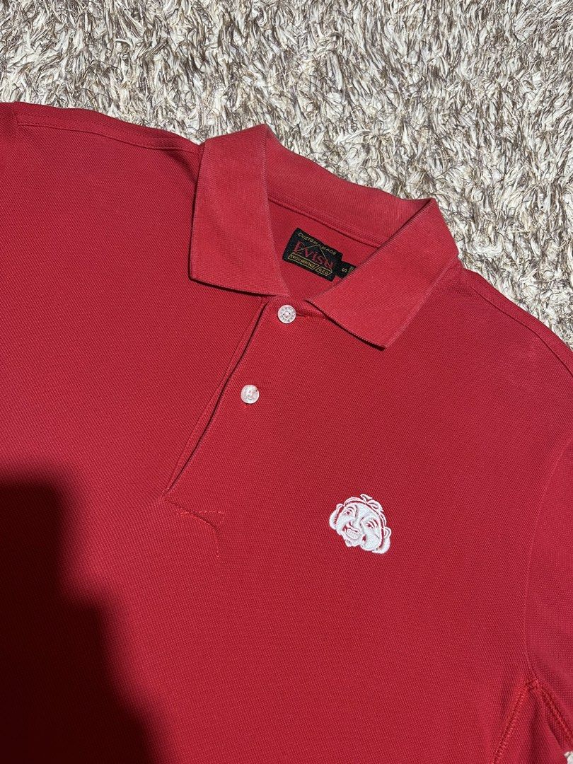 Evisu Polo Shirt (Category: Coats, Jackets and Outerwear) located in Valencia. Submitted by bordzsthrift (Listing ID 1463929077, Image 3). Description: Size S on tag Dimes: 20 X 26.6 Exellent Condition Minimal hairlines .