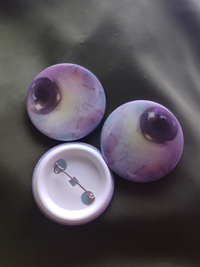 Eyeball Button Pin Badge (Original Art) (Category: Art & Prints) located in Caloocan City. Submitted by tattilrosette (Listing ID 1463909501, Image 1). Description: Size: 1.75 inches Finish Type: Matte.