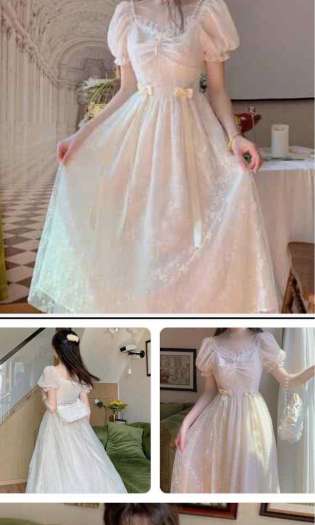 Fairy lacey long dress (Category: Dresses) located in Taytay. Submitted by murahubblueapppage (Listing ID 1463928070, Image 2). Description: Brand new Actual photo posted 3rd and 4th photo Color: cream Small toMedium Up to 28 waistline Long: 44 inches from shoulder .