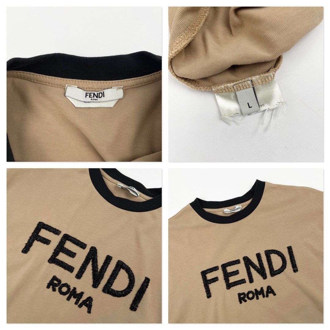 Fendi Roma (Category: Tshirts & Polo Shirts ) located in Manila. Submitted by draftdrops (Listing ID 1463786747, Image 2). Description: Beaded script design and excellent condition Width :20 Length :25 Size:large (Womens).