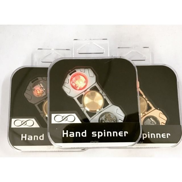 Fidget Hand Spinner - Metal (Category: Action & Battle Toys) located in Manila. Submitted by april_sixteen (Listing ID 1463809763, Image 2). Description: - Cool hand spinners with built-in LED lights. - Lights up with vibrant colors when spinning. - Ideal for fidgeting, stress relief, and fun. - Available colors: Silver, Gold, Grey. - Comes in original packaging. - Suitable for all ages..