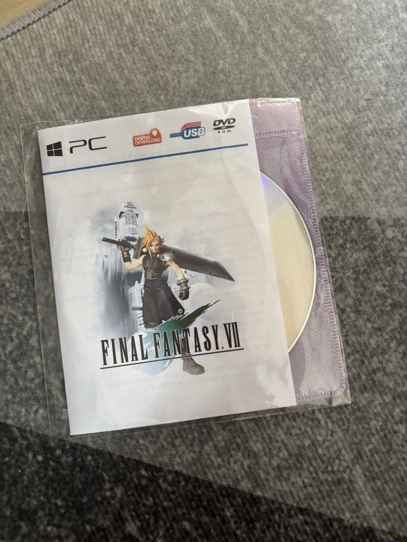 Final Fantasy VII PC Game Disc (Category: Others) located in Bacoor. Submitted by jcadnolav (Listing ID 1463751241, Image 1). Description: NOSTALGIC GAMEPLAY! - Final Fantasy VII PC Game - Includes original disc and sleeve - Supports digital download - Perfect for fans of classic RPGs .