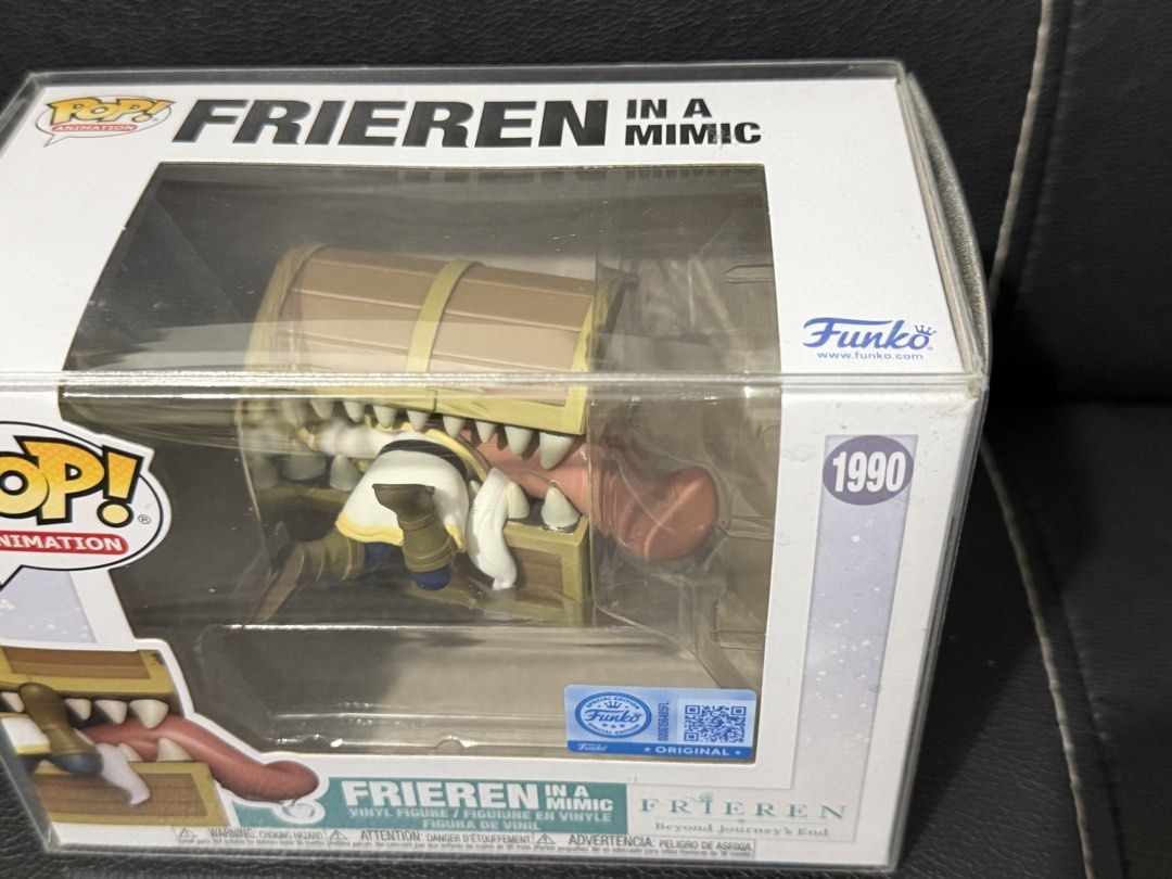 Funko Pop Frieren in a Mimic (Category: Designer & Blind Box Toys) located in Pasig City. Submitted by ronabels (Listing ID 1463810294, Image 1). Description: - Funko Pop Frieren in a Mimic Chest - Series: Animation - Funko Pop Number: 1990 - Features Frieren character inside a mimic chest - Original box included, clear window display - Perfect for Frieren: Beyond Journey's End fans and Funko Pop collectors.