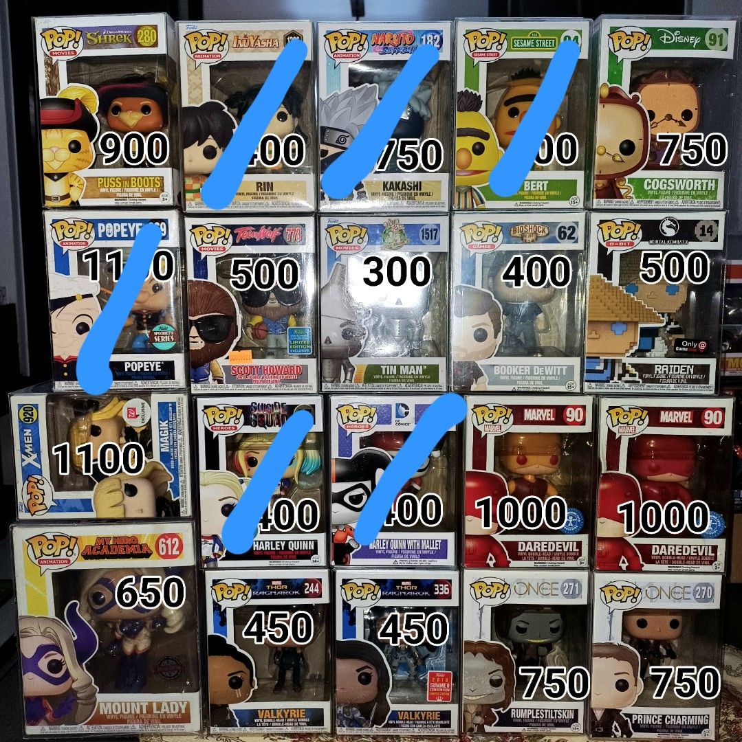 Funko Pop Vinyl Figures - Various Series & Characters (Category: Designer & Blind Box Toys) located in Taguig. Submitted by naxinator (Listing ID 1463924640, Image 1). Description: - Huge collection of Funko Pop vinyl figures! - Featuring popular characters from Shrek, Inuyasha, Naruto, Sesame Street, Popeye, and many more. - Ideal for any serious collector. - Prices vary per figure. Please message for specific pricing. - Don't miss out on your f