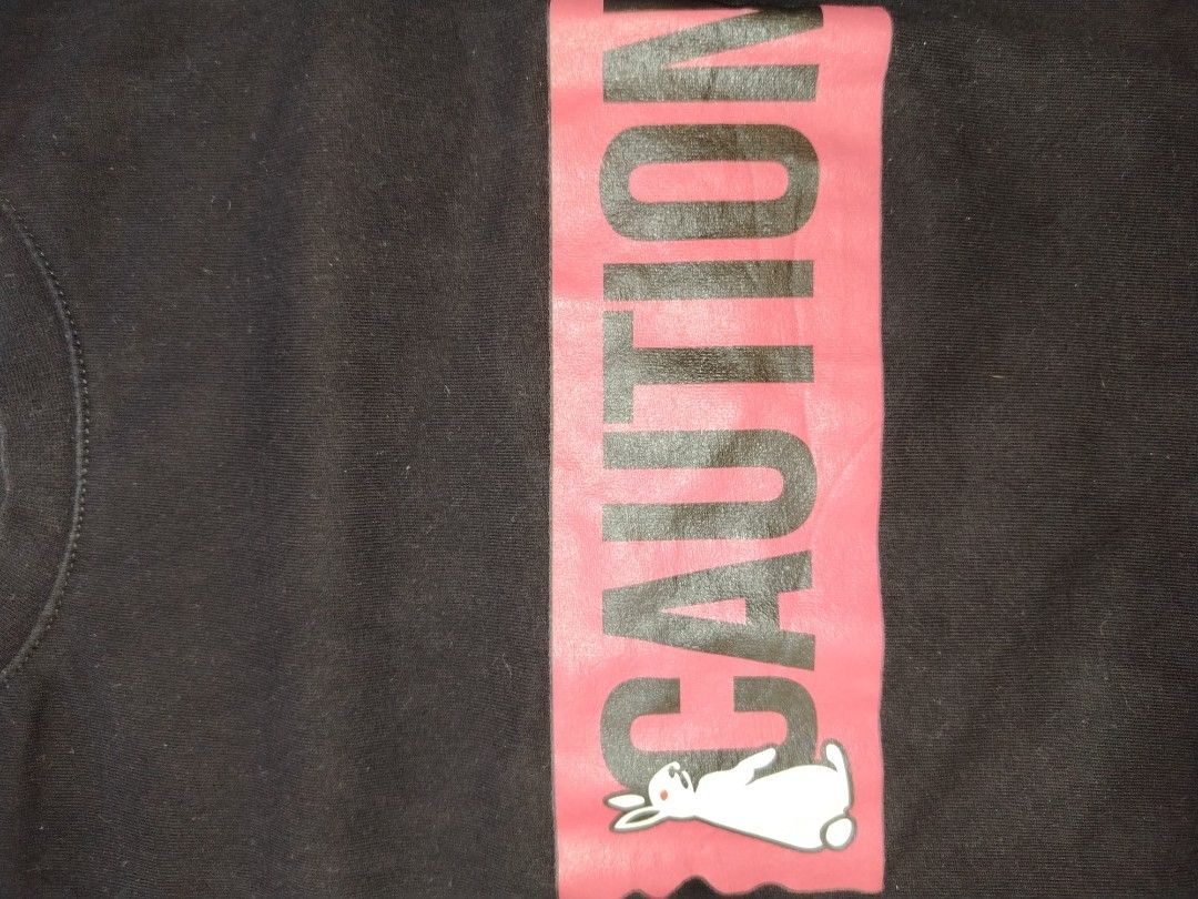 Fxxxking Rabbits Caution Tee (Category: Tshirts & Polo Shirts ) located in Malabon City. Submitted by wreckshoppe (Listing ID 1463851270, Image 2). Description: - Fxxxking Rabbits Caution Tee - Tagged Size: S - Width 17.5 - Length 26 -Condition: Well used Flaws: see last photos For Grab/Lalamove -Shipping fee will be shouldered by the buyer.