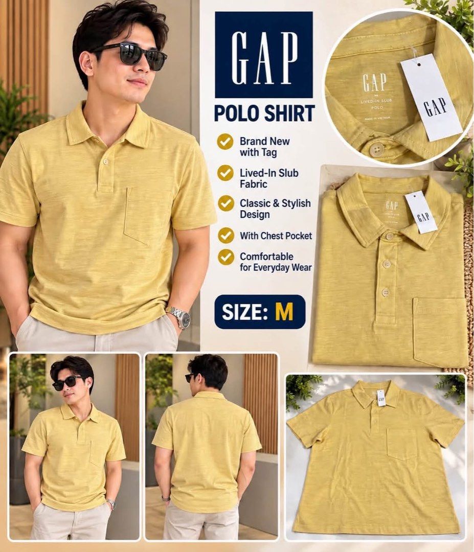 Gap Men’s Polo Shirt (Category: Tshirts & Polo Shirts ) located in Santa Rosa. Submitted by ninaparis (Listing ID 1463841573, Image 1). Description: Original Gap Men’s Polo Shirt size Medium.