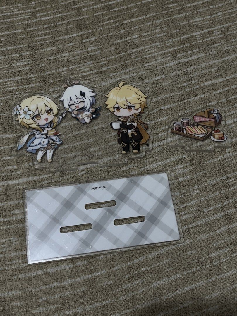 Genshin Impact Aether Lumine Paimon Acrylic Standee (Category: Character Goods) located in Quezon City. Submitted by emimichii (Listing ID 1463773404, Image 2). Description: bought from hoyofest.