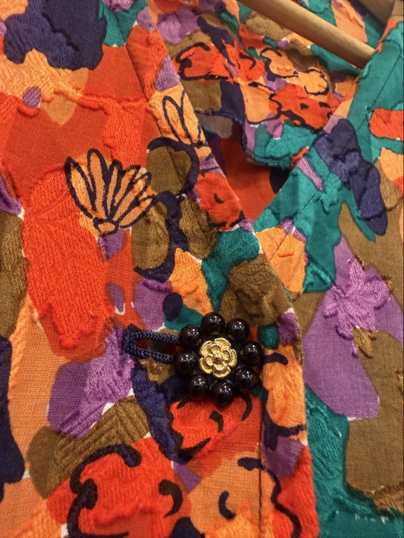 Givenchy Vintage (Category: Shirts) located in Quezon City. Submitted by macleen17 (Listing ID 1463828629, Image 3). Description: Givenchy Vintage Size M Excellent Condition Flower buttons Gold Multiple Color design .